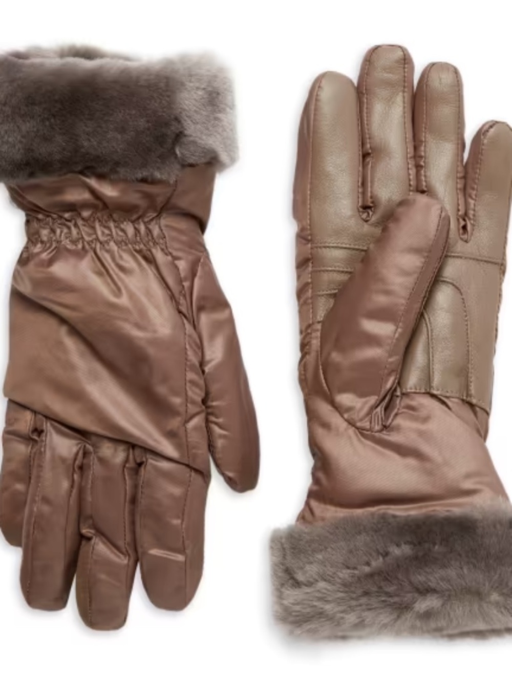 NWT‎ UGG Women's Shearling Cuff Smart Tech Enabled Gloves Stormy Gray S/M